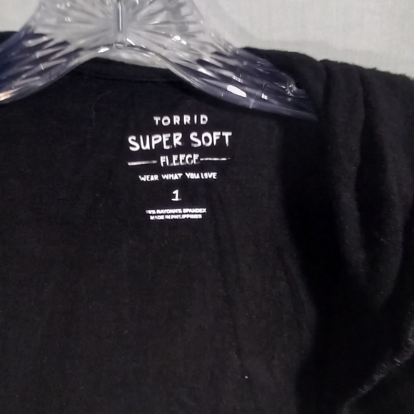 Torrid Black Super Soft Plush Open Front Cardigan Size 1X - Picture 4 of 6